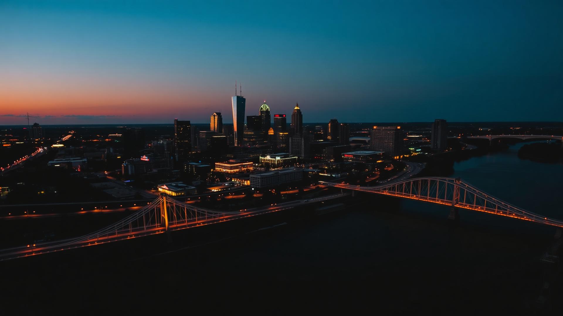 Memphis skyline at dusk